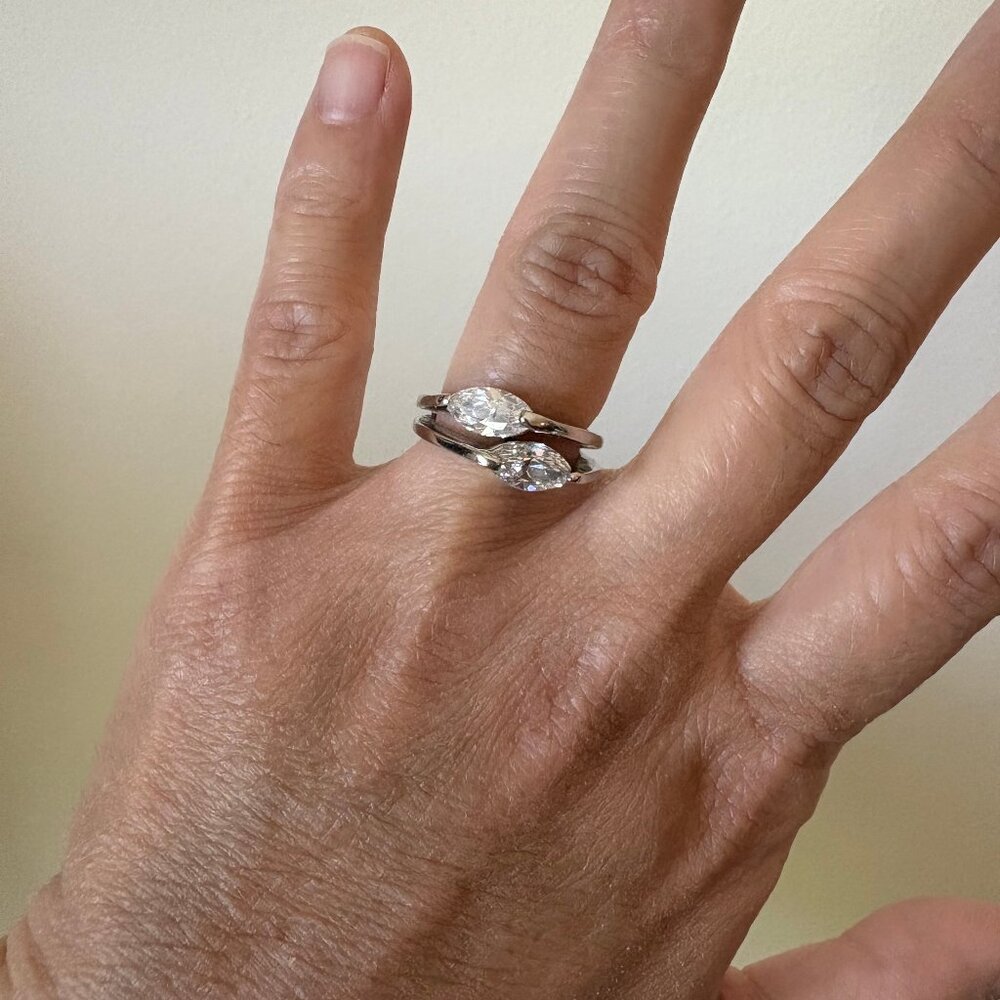 Clear Crystals Silvertone Ring By Lia Sophia, Siz… - image 7